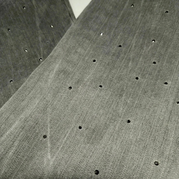 Vintage DKNY Jeans "Ave B" Vintage Gray Tiny Sparkle Studs Sz 8 - Picture 3 of 15